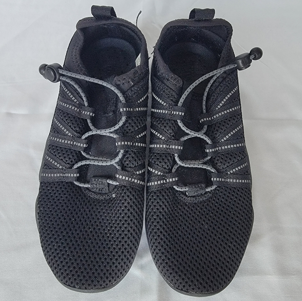 All in Motion Windsor Kids' Slip-On Water Shoes, Adjustable Cord, Black, Size 2